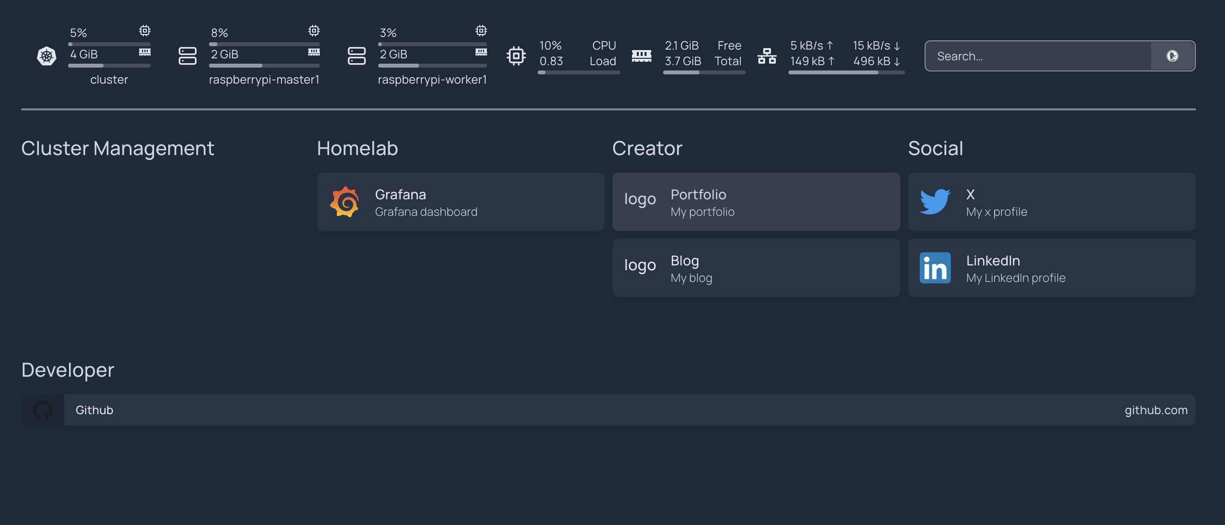 Homepage Application